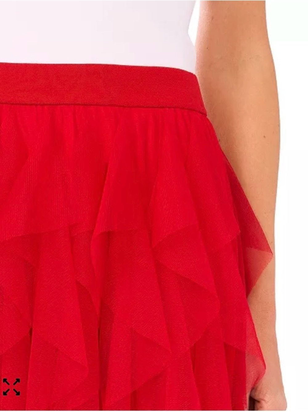 CeCe Red Tiered Tulle Midi Skirt NWT Size Medium - Picture 8 of 14